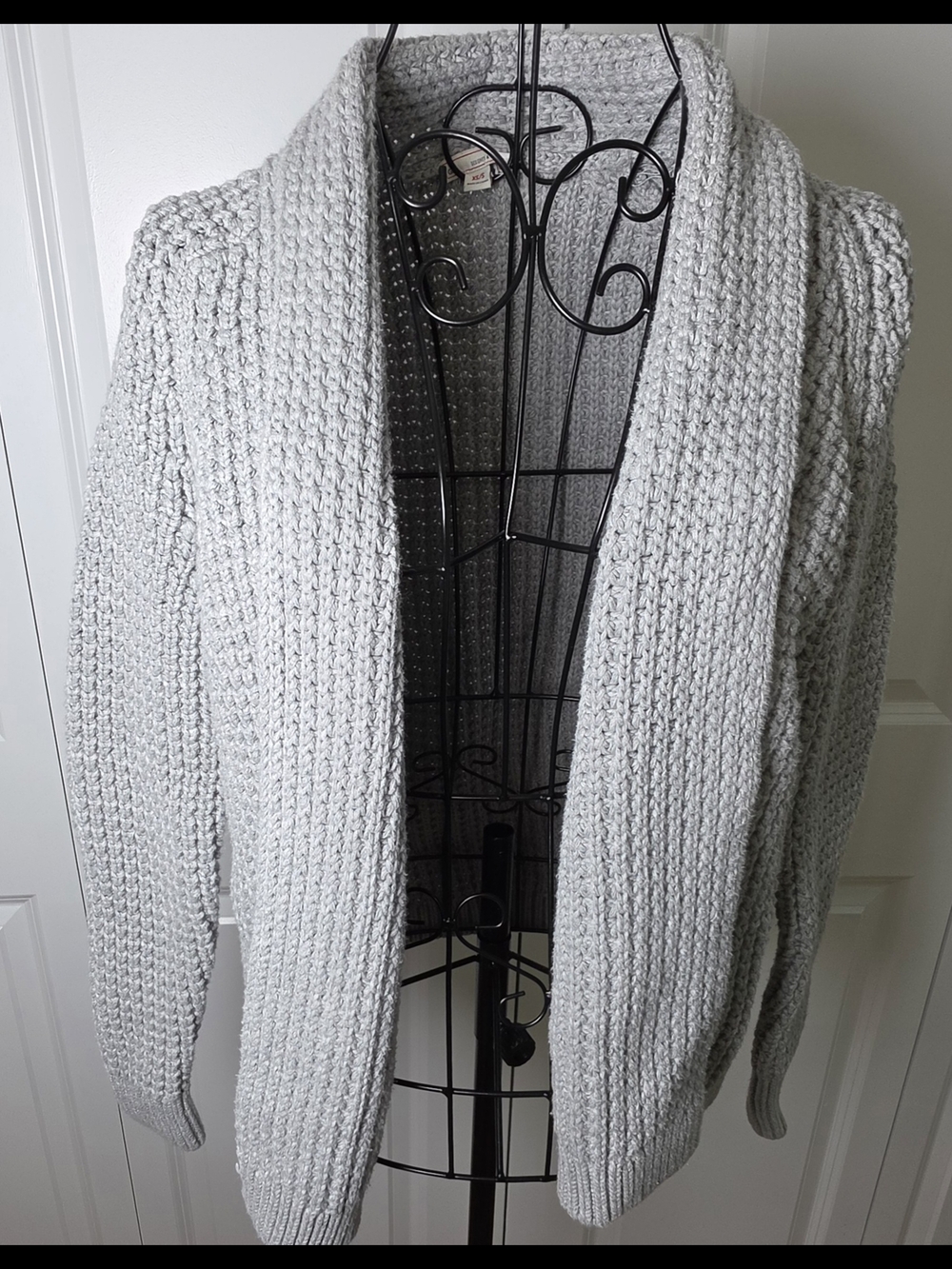 Gap Chunky Knit Cardigan Gray XS/S Cozy Open Front Sweater